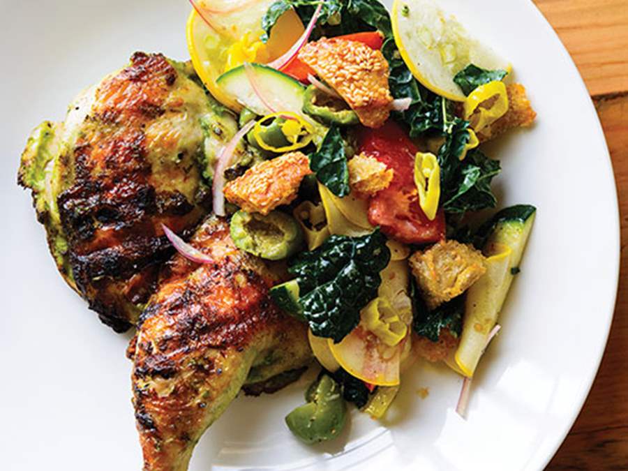 roasted chicken with summer vegetables